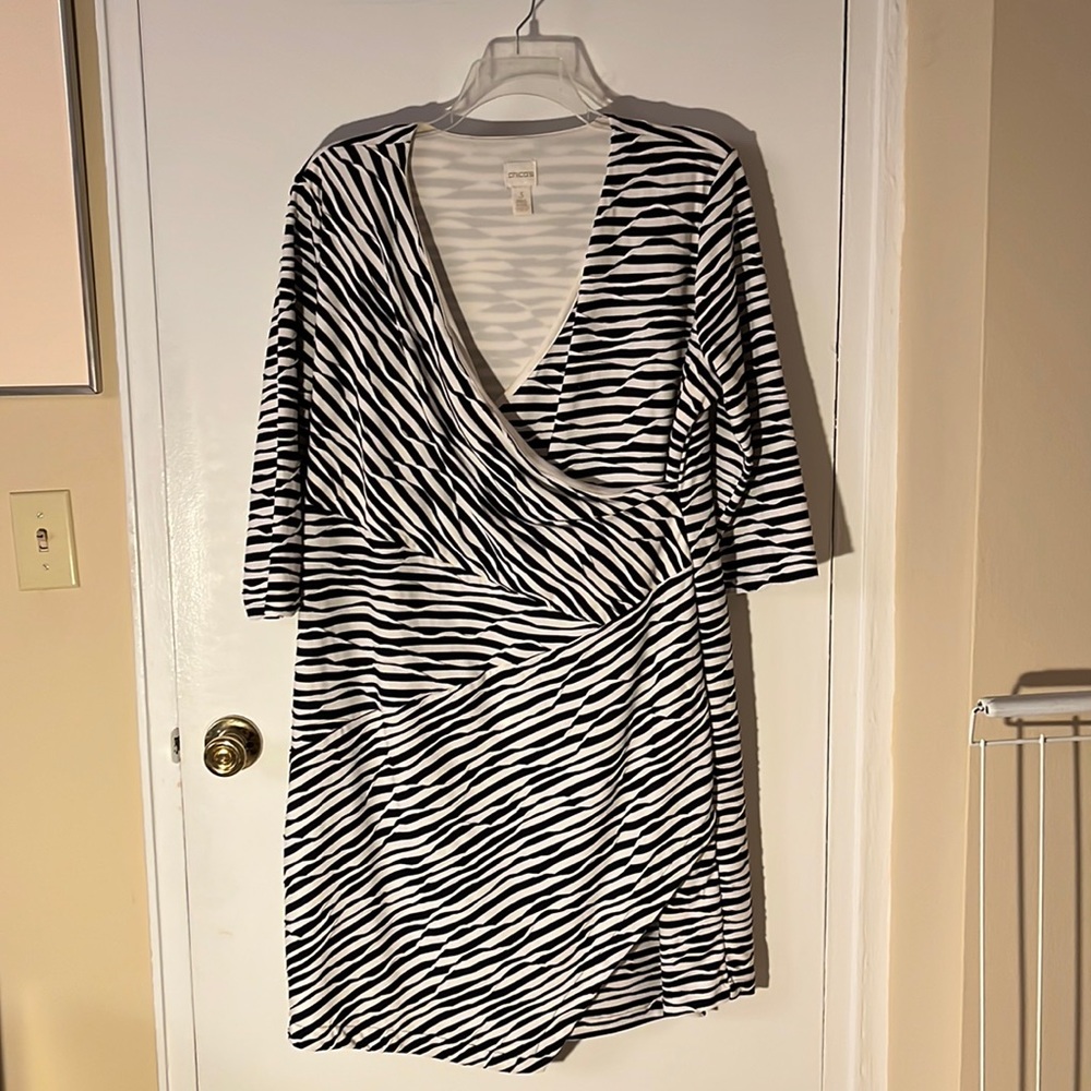 Chico’s textured faux wrap dress